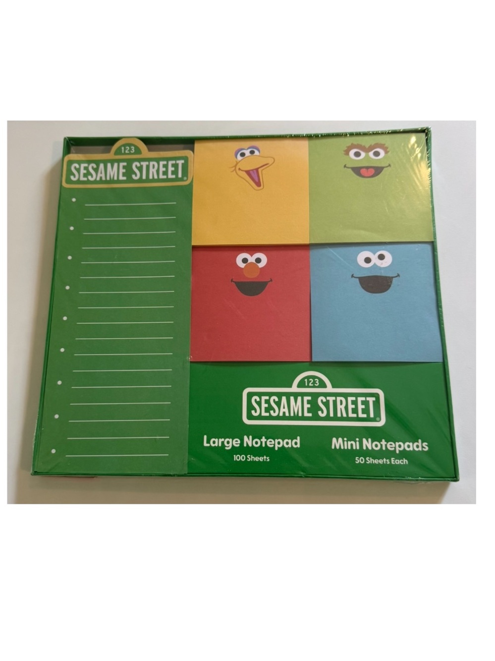 Sesame Street nwt Color Block Notepad Set - Green, Yellow, Red, Blue